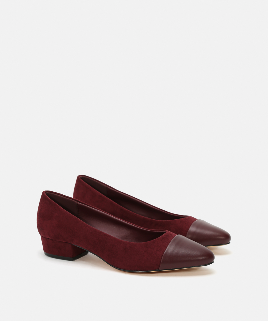 Zapatos tac&oacute;n puntera combinada